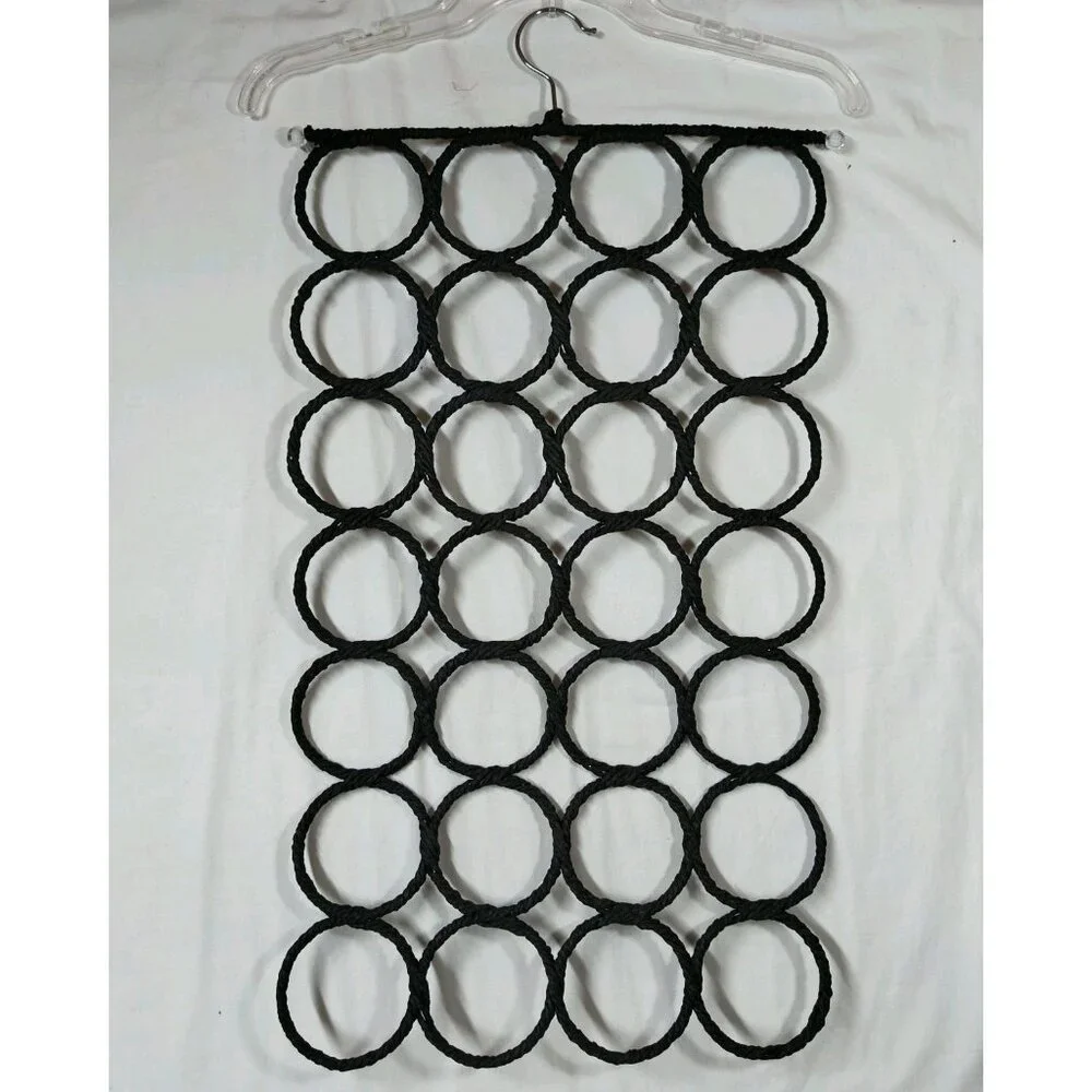 TWO - Scarf Hanger Holder Organizer Closet Space Saver Purple and Black